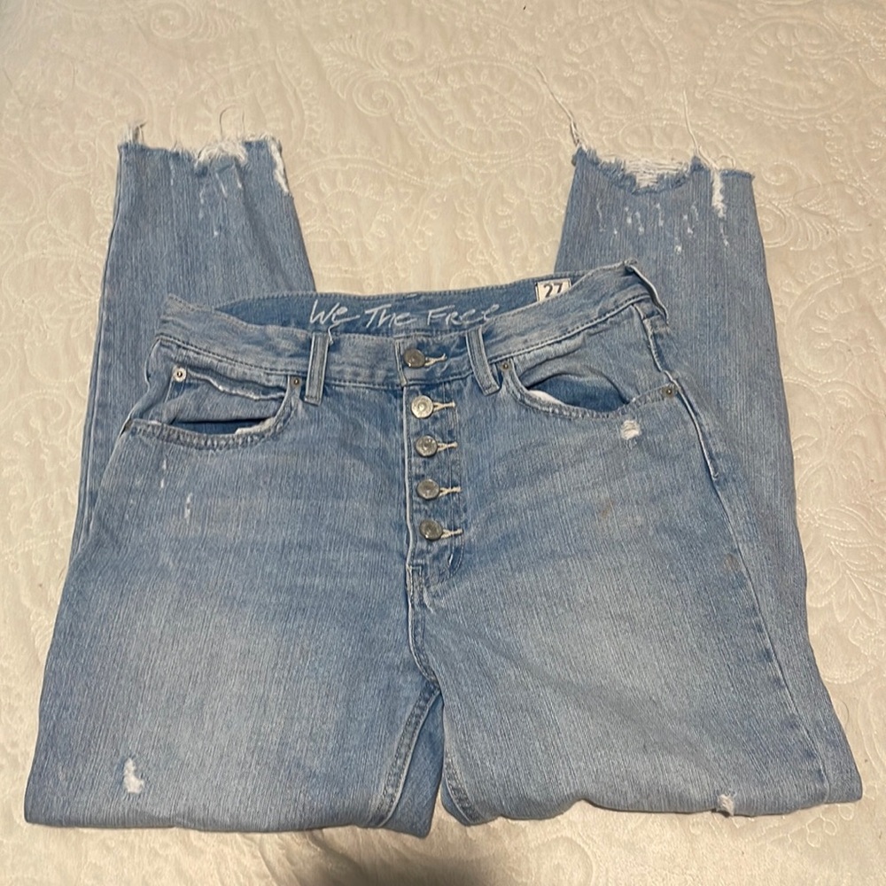 Free People Ripped Denim Jeans